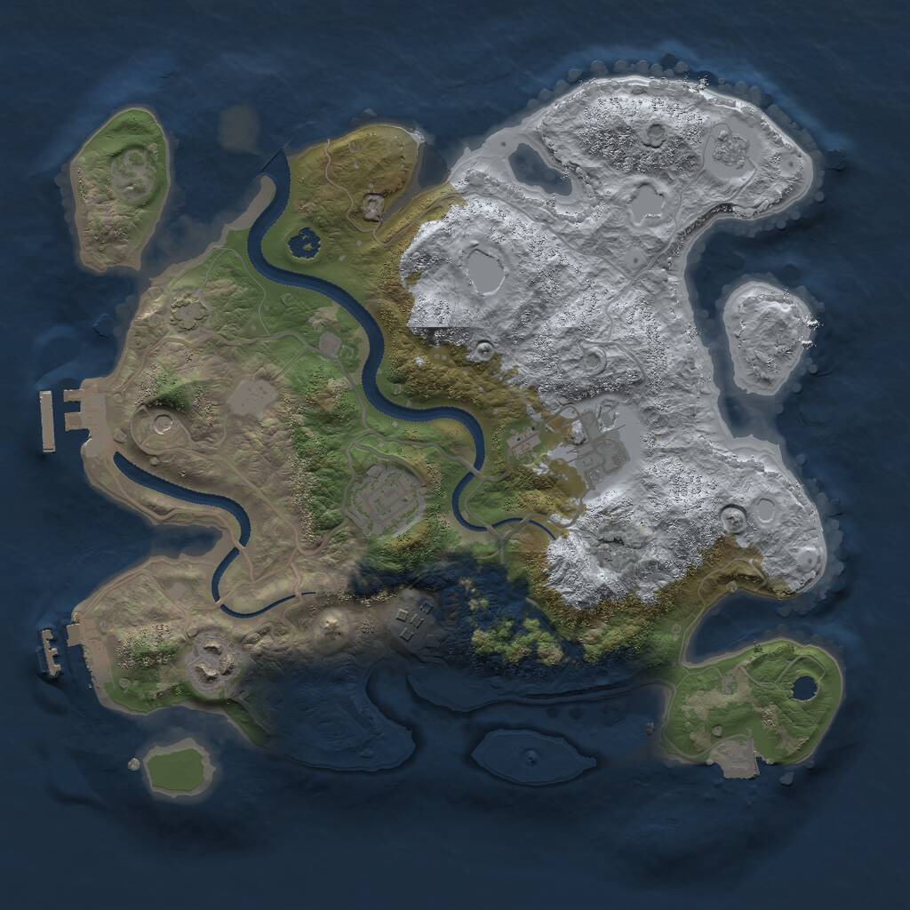 Rust Map: Procedural Map, Size: 2999, Seed: 1234567890, 10 Monuments