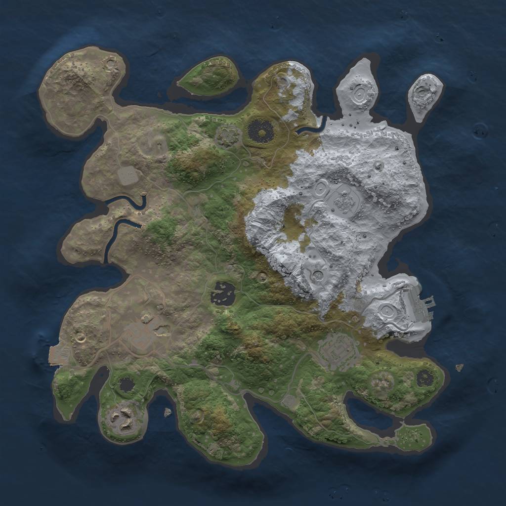 Rust Map: Procedural Map, Size: 3000, Seed: 531234, 11 Monuments