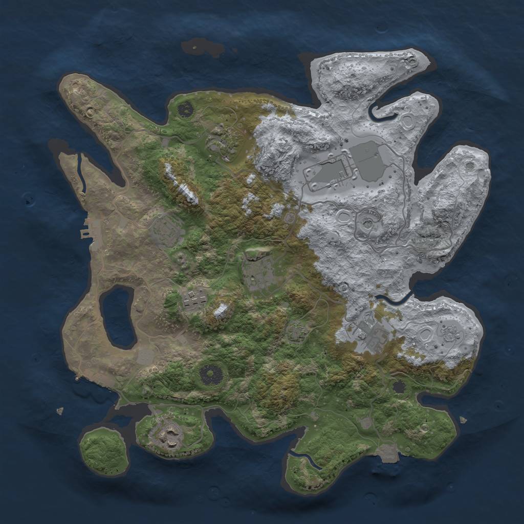 Rust Map: Procedural Map, Size: 3500, Seed: 1770669965, 15 Monuments
