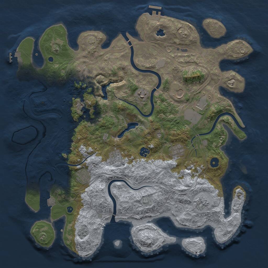 Rust Map: Procedural Map, Size: 4250, Seed: 420756069, 16 Monuments