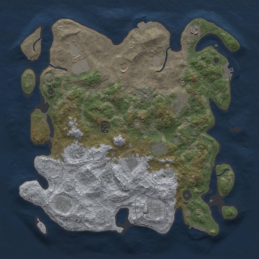 Rust Map: Procedural Map, Size: 4000, Seed: 338, 19 Monuments