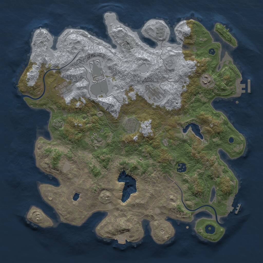 Rust Map: Procedural Map, Size: 4000, Seed: 1459394893, 14 Monuments
