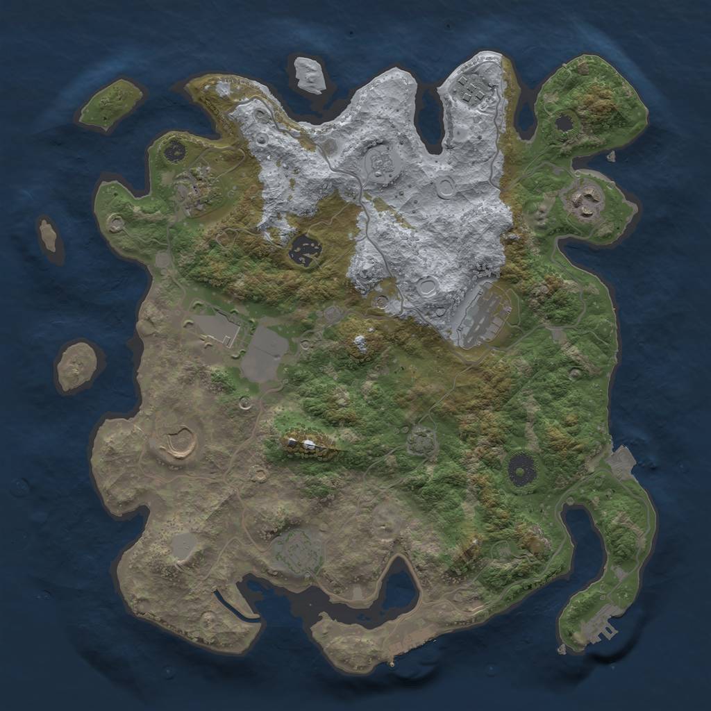 Rust Map: Procedural Map, Size: 3500, Seed: 1526039090, 16 Monuments