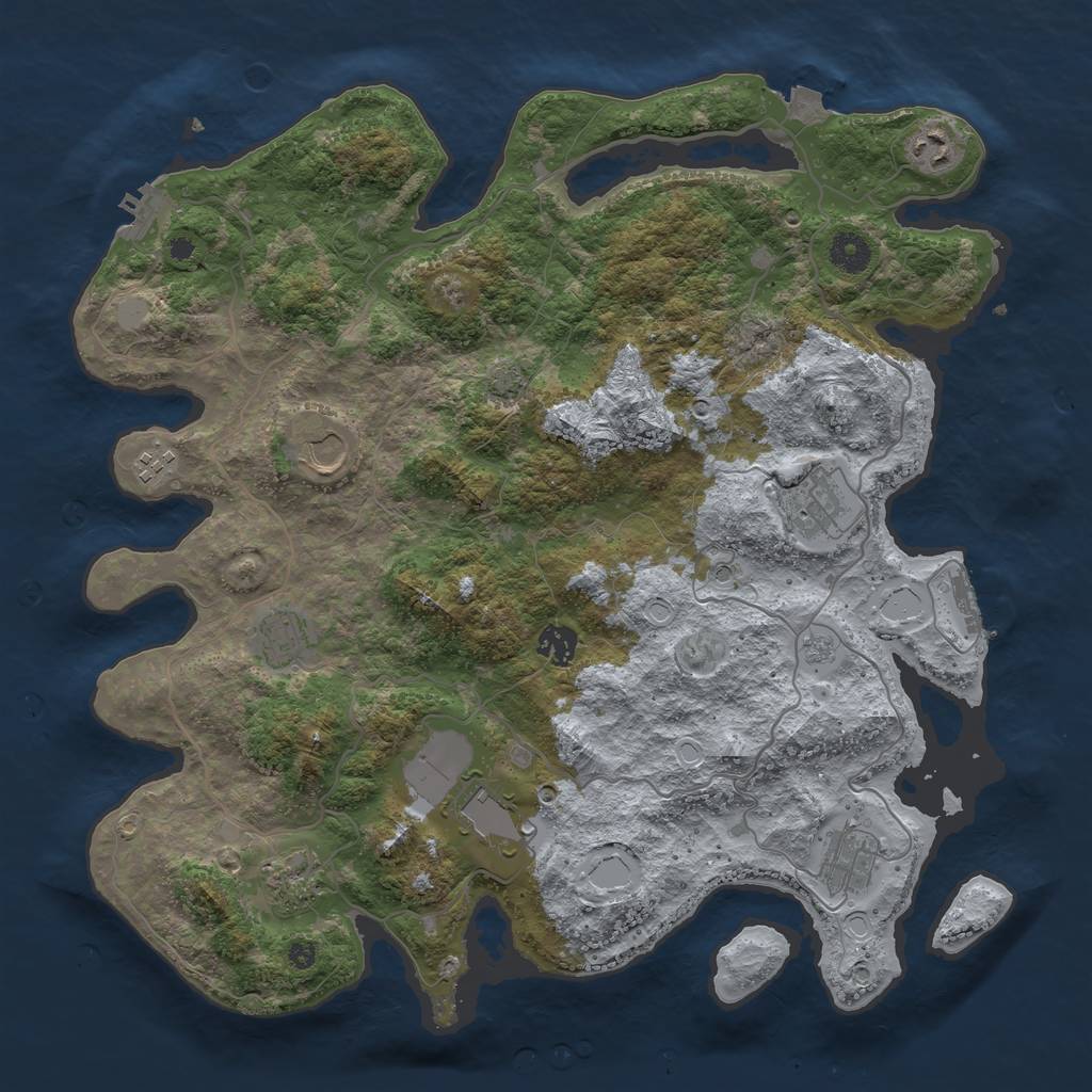 Rust Map: Procedural Map, Size: 4000, Seed: 262095474, 17 Monuments