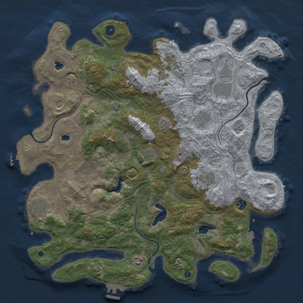 Rust Map: Procedural Map, Size: 4500, Seed: 432895289, 16 Monuments