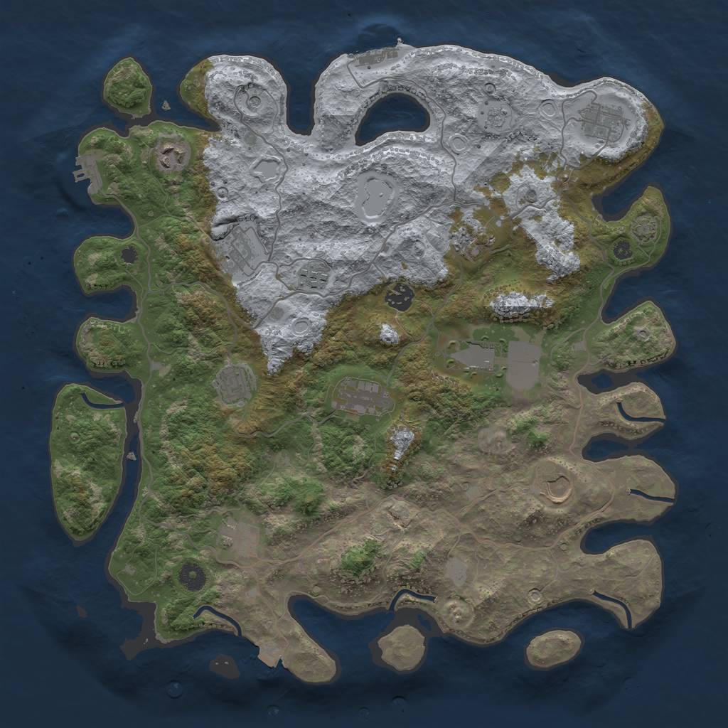 Rust Map: Procedural Map, Size: 4000, Seed: 1048098042, 19 Monuments