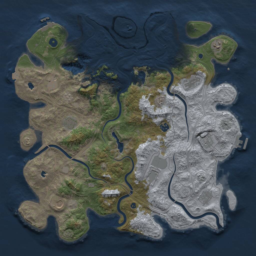 Rust Map: Procedural Map, Size: 4500, Seed: 88013016, 16 Monuments