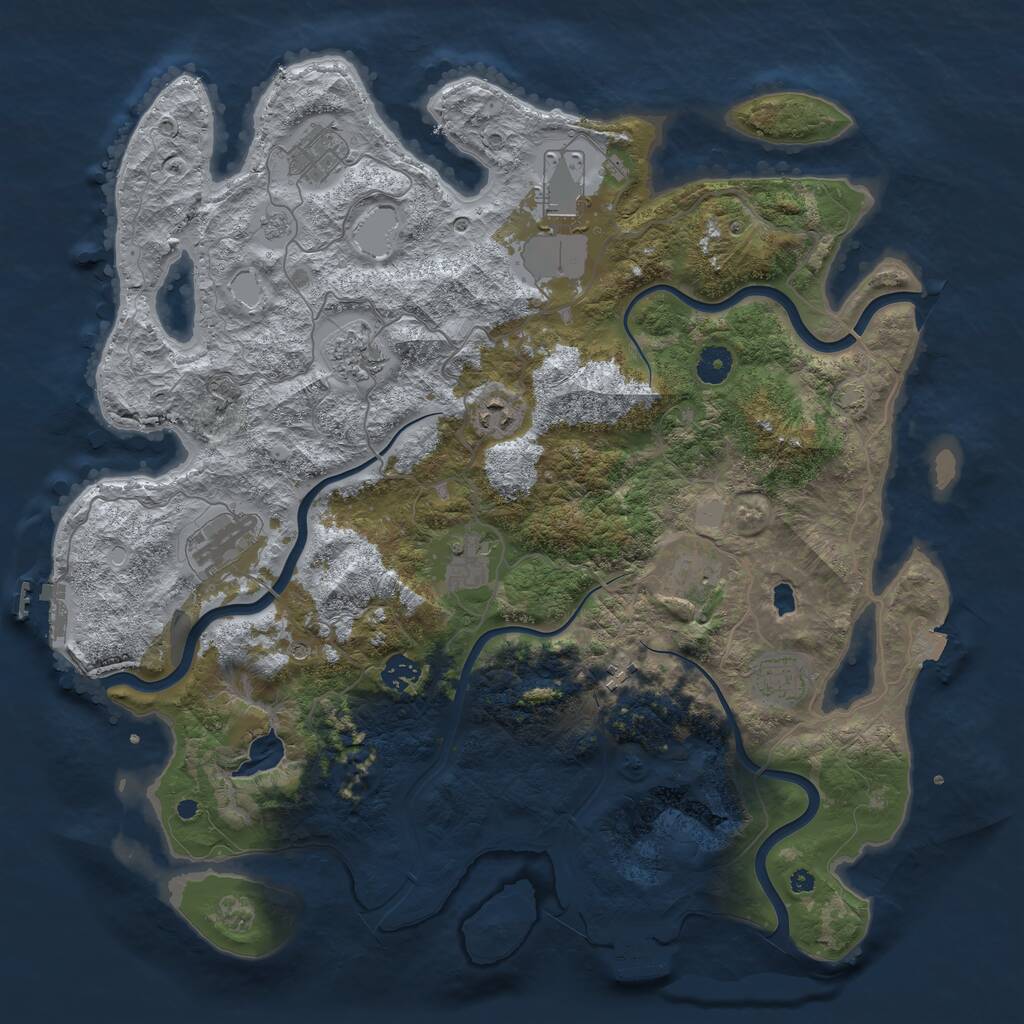 Rust Map: Procedural Map, Size: 4200, Seed: 2321, 16 Monuments