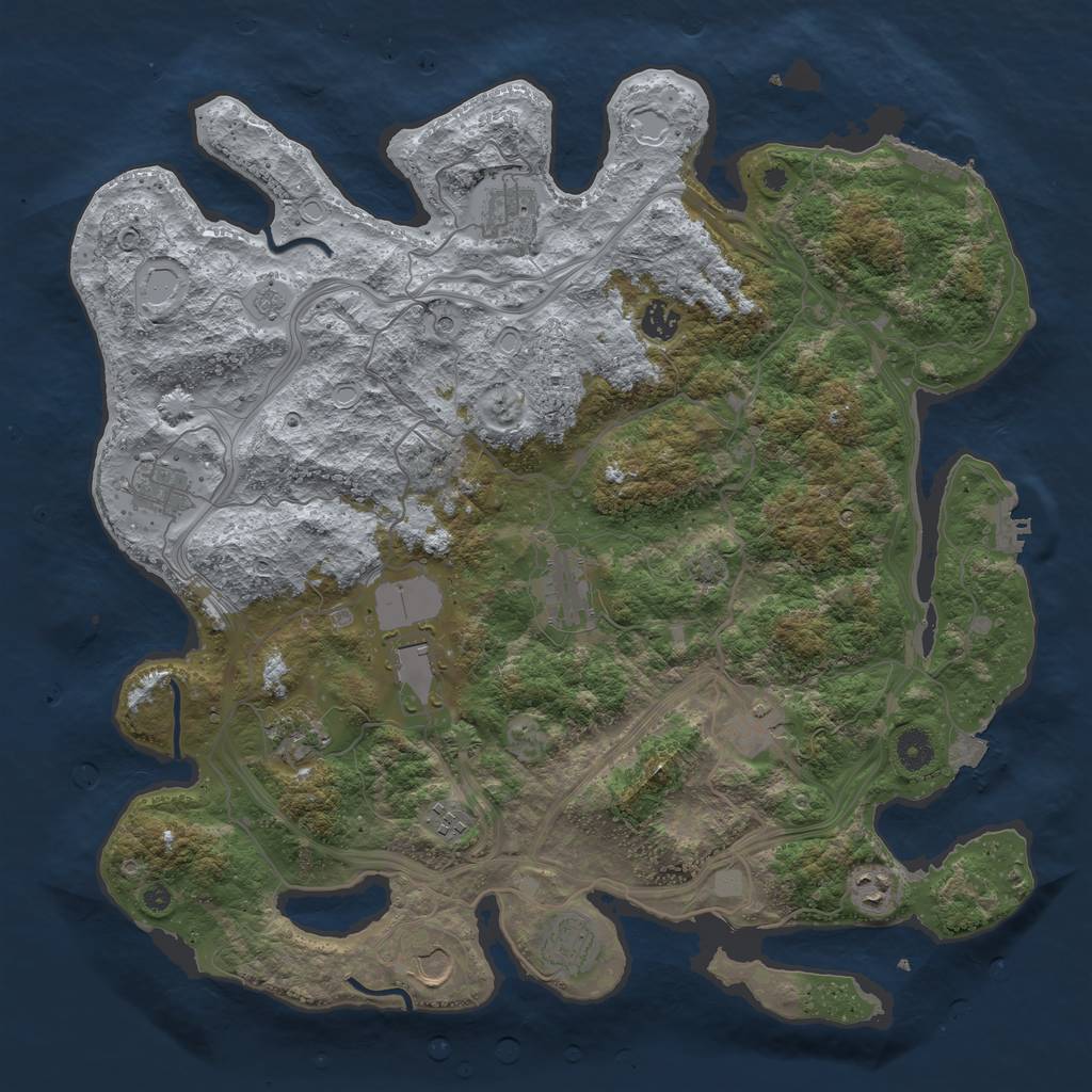 Rust Map: Procedural Map, Size: 4250, Seed: 2051513032, 19 Monuments