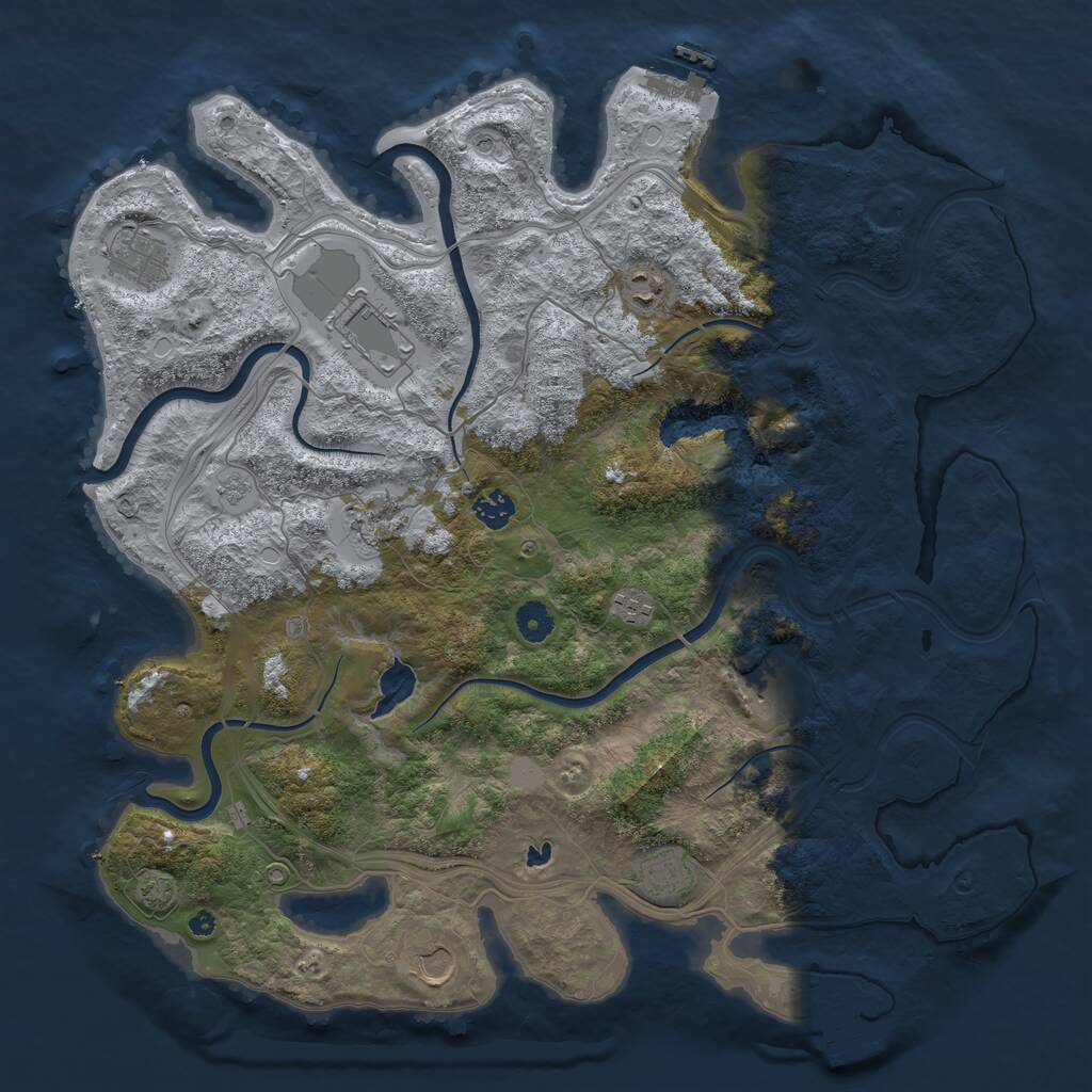 Rust Map: Procedural Map, Size: 4250, Seed: 2051513032, 15 Monuments