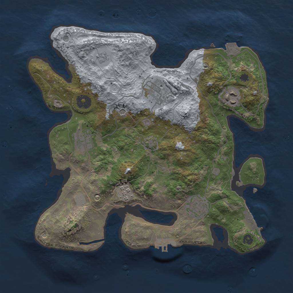 Rust Map: Procedural Map, Size: 3000, Seed: 13974, 13 Monuments