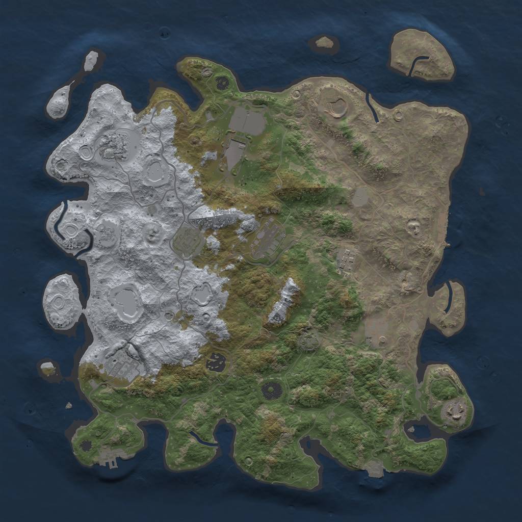 Rust Map: Procedural Map, Size: 4000, Seed: 76641258, 18 Monuments