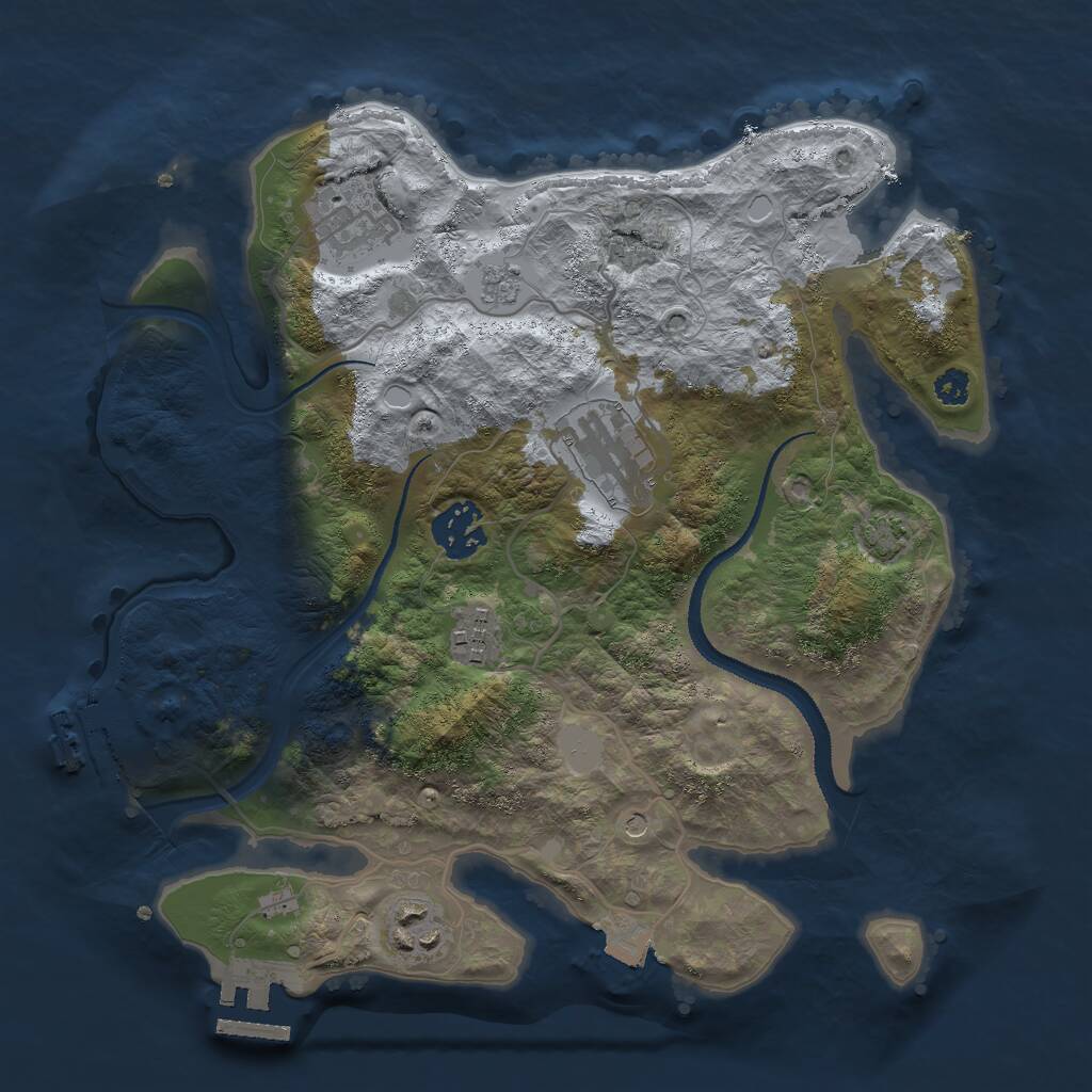 Rust Map: Procedural Map, Size: 3000, Seed: 36112, 11 Monuments