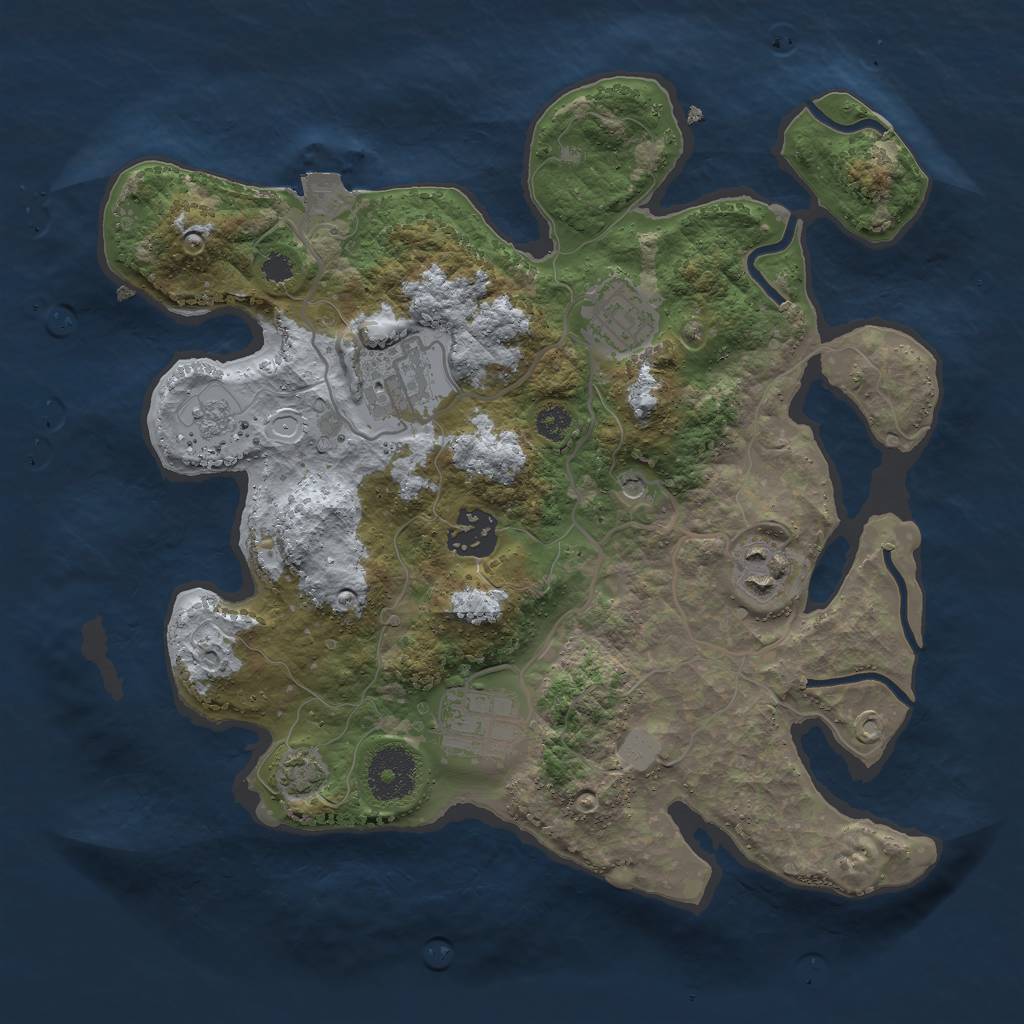 Rust Map: Procedural Map, Size: 3000, Seed: 52588, 11 Monuments