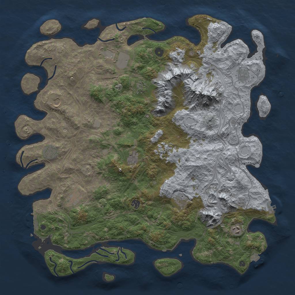 Rust Map: Procedural Map, Size: 5000, Seed: 475298037, 19 Monuments