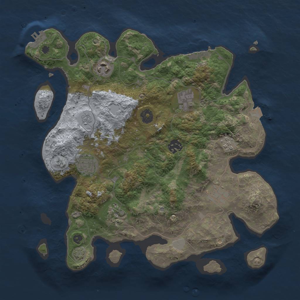 Rust Map: Procedural Map, Size: 3300, Seed: 1588619872, 14 Monuments