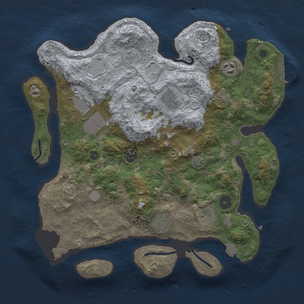 Rust Map: Procedural Map, Size: 3500, Seed: 45805497, 13 Monuments