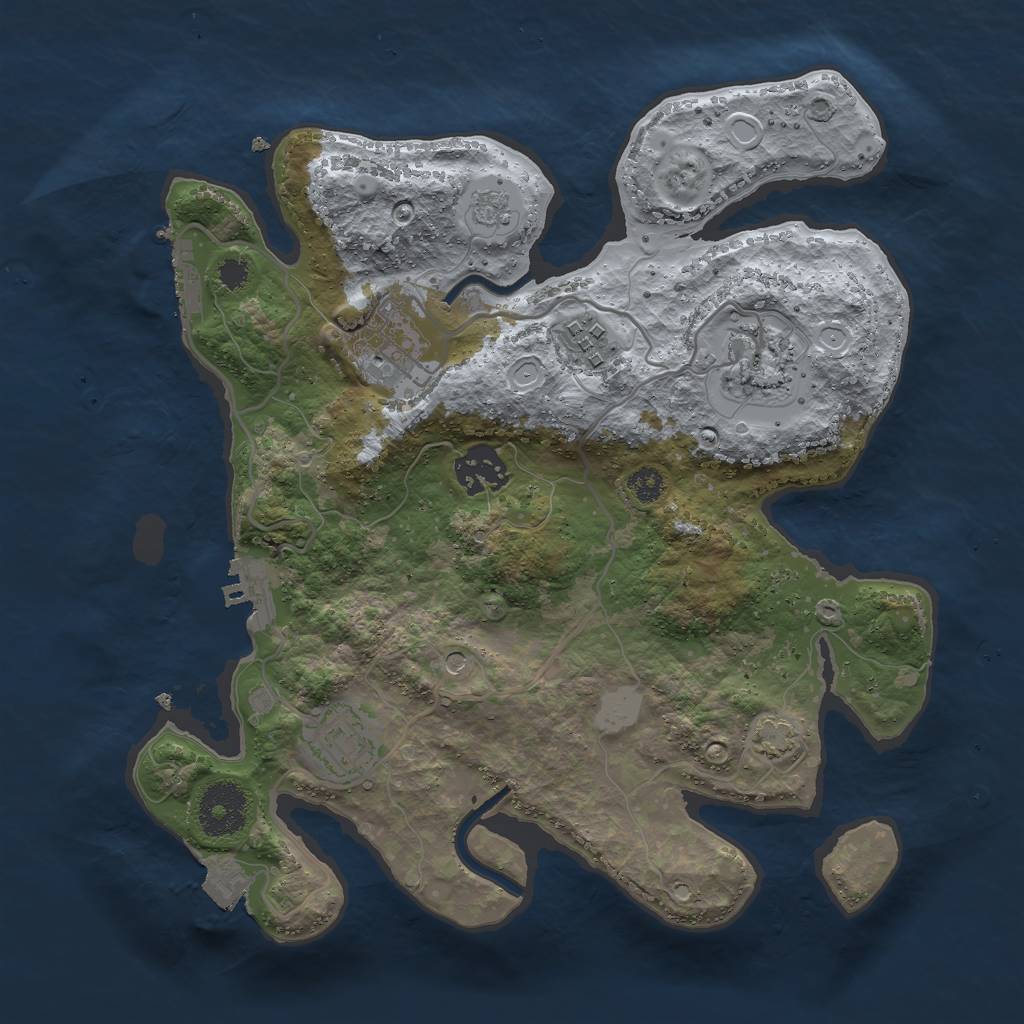 Rust Map: Procedural Map, Size: 3000, Seed: 822155077, 13 Monuments
