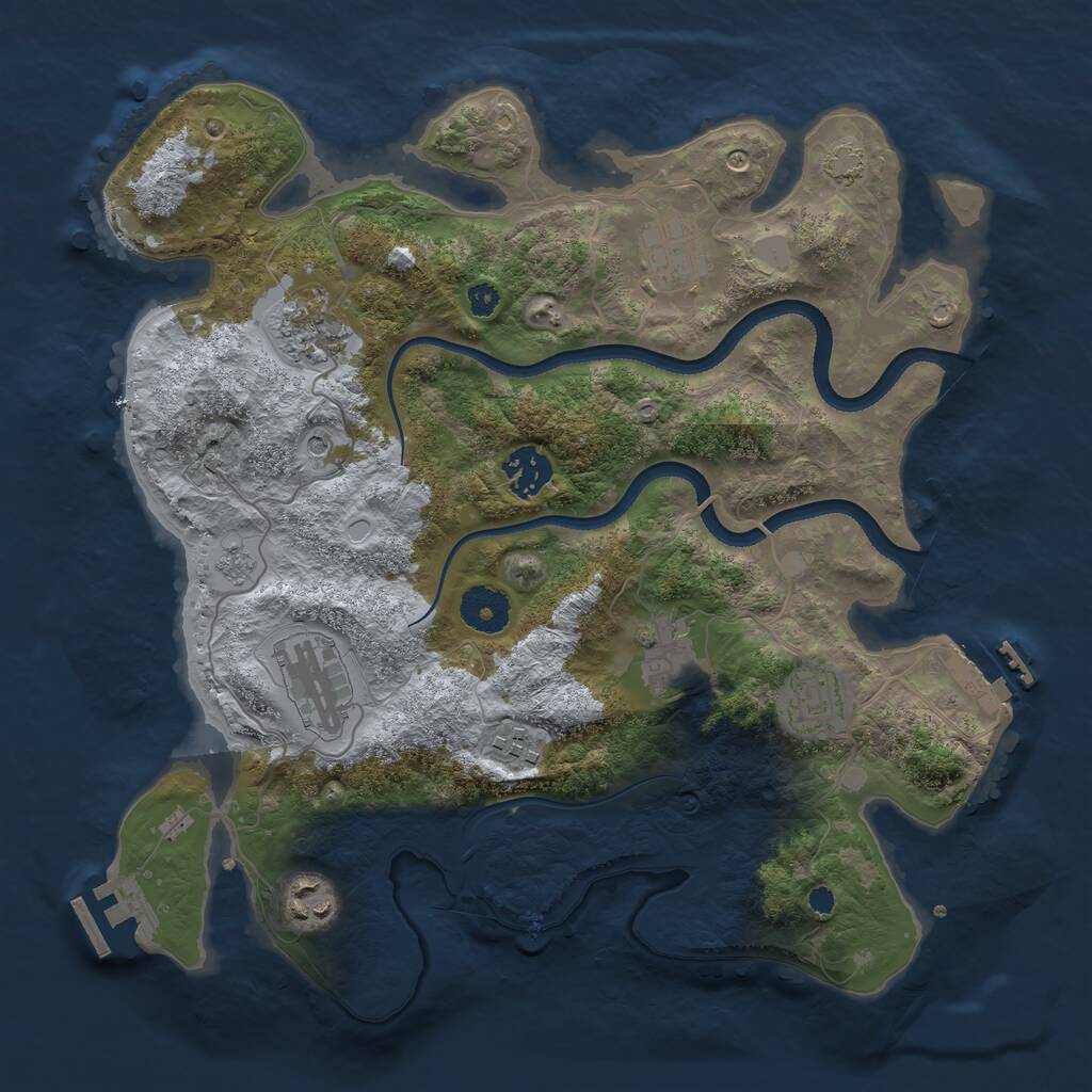 Rust Map: Procedural Map, Size: 3400, Seed: 927796042, 14 Monuments