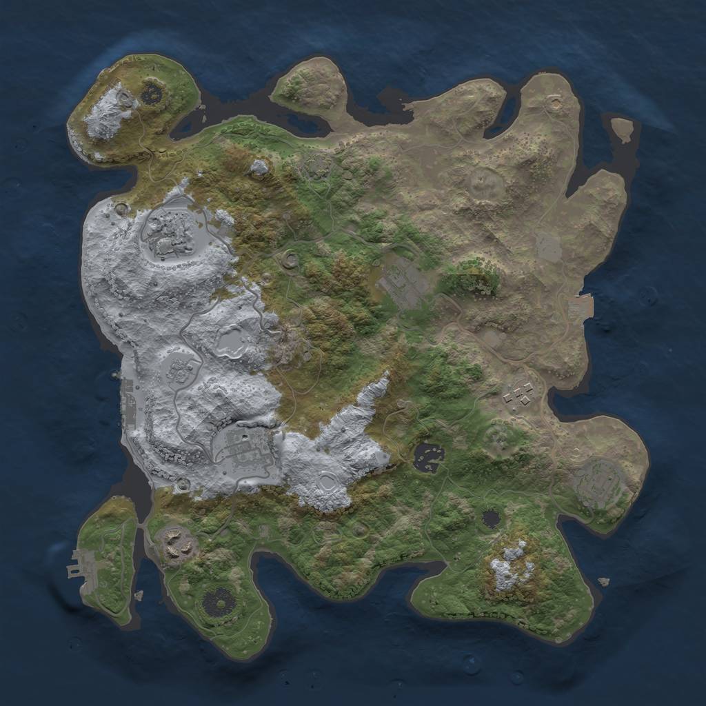 Rust Map: Procedural Map, Size: 3400, Seed: 927796042, 14 Monuments