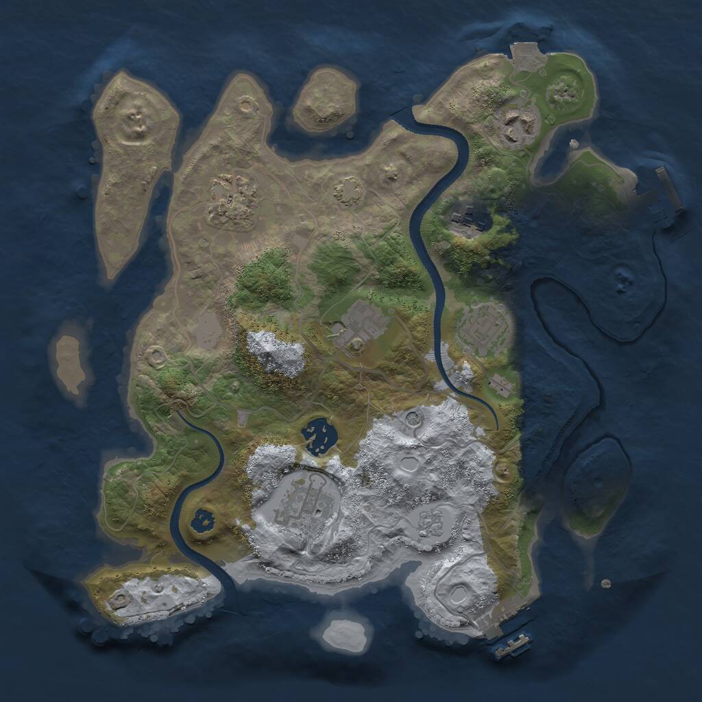 Rust Map: Procedural Map, Size: 3000, Seed: 88387, 13 Monuments