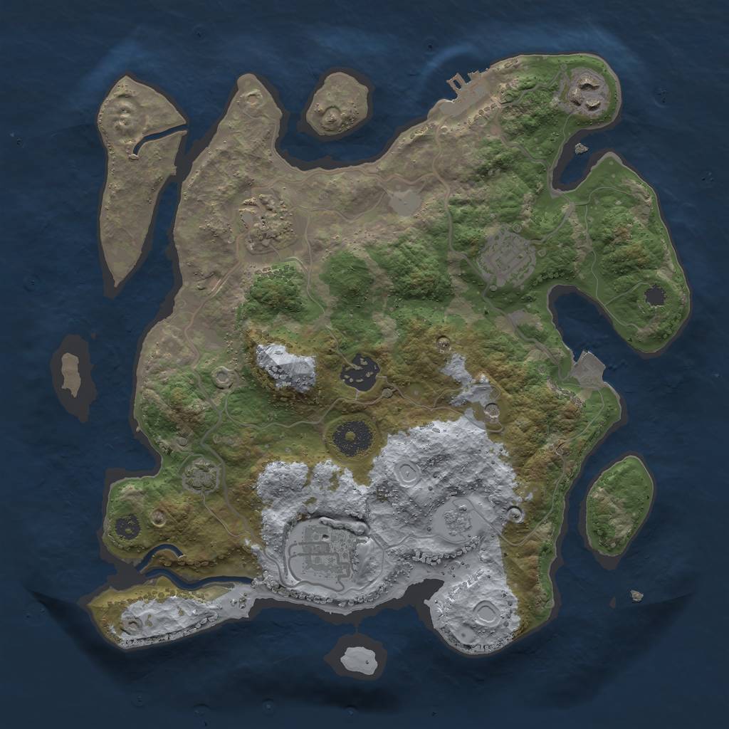 Rust Map: Procedural Map, Size: 3000, Seed: 88387, 12 Monuments