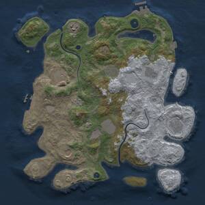 Thumbnail Rust Map: Procedural Map, Size: 3600, Seed: 49923402, 14 Monuments