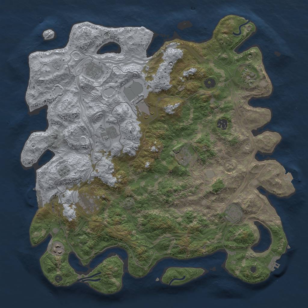 Rust Map: Procedural Map, Size: 4250, Seed: 235775933, 18 Monuments