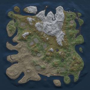 Thumbnail Rust Map: Procedural Map, Size: 4300, Seed: 1052584683, 19 Monuments