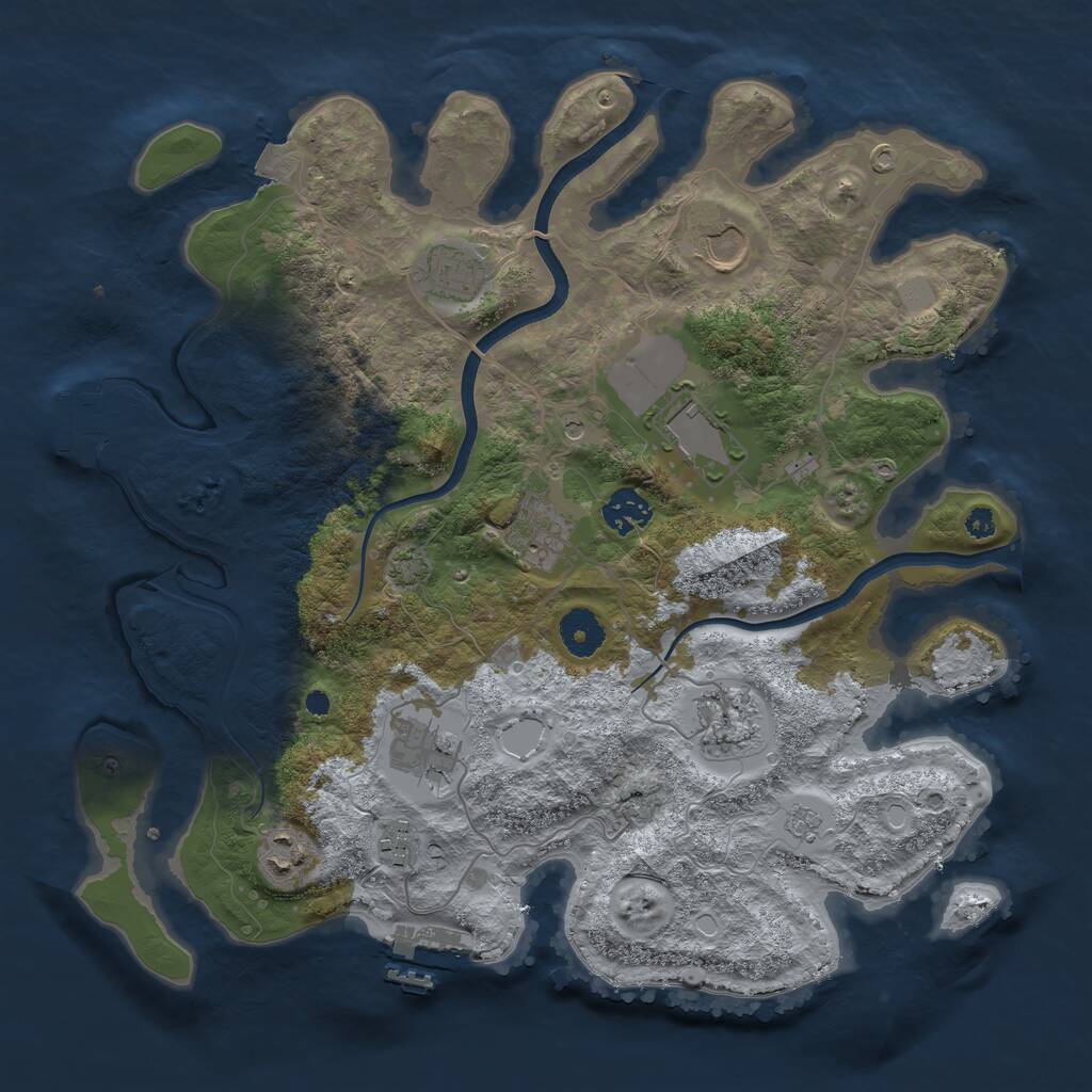 Rust Map: Procedural Map, Size: 3600, Seed: 7854687, 15 Monuments