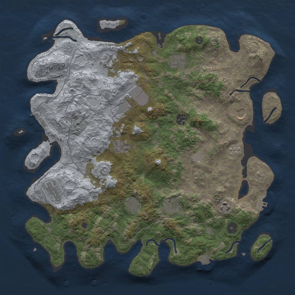 Rust Map: Procedural Map, Size: 4000, Seed: 1606516859, 19 Monuments