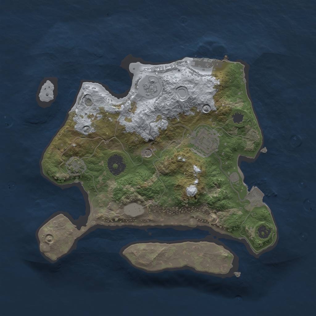 Rust Map: Procedural Map, Size: 2500, Seed: 1355885936, 8 Monuments