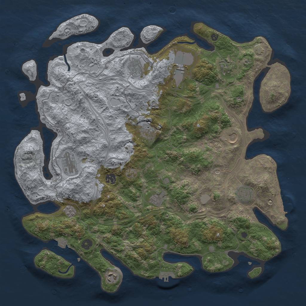 Rust Map: Procedural Map, Size: 4250, Seed: 349, 19 Monuments