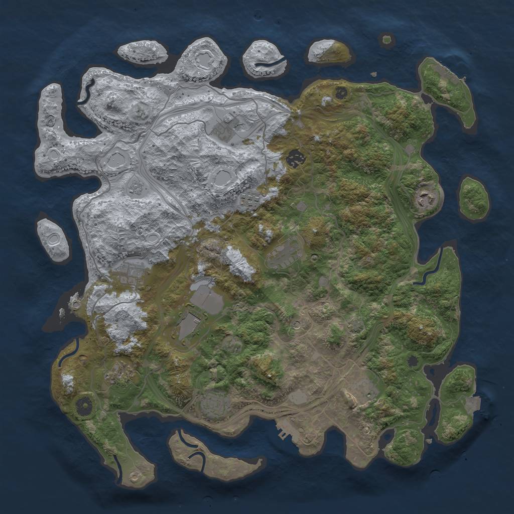 Rust Map: Procedural Map, Size: 4250, Seed: 1341154785, 18 Monuments