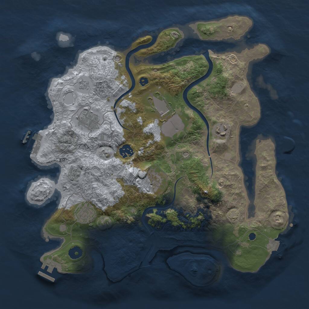 Rust Map: Procedural Map, Size: 3500, Seed: 2063806759, 13 Monuments