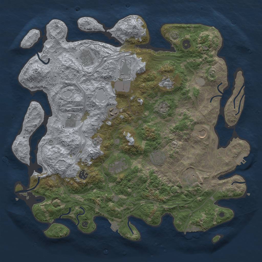 Rust Map: Procedural Map, Size: 4300, Seed: 160184253, 19 Monuments