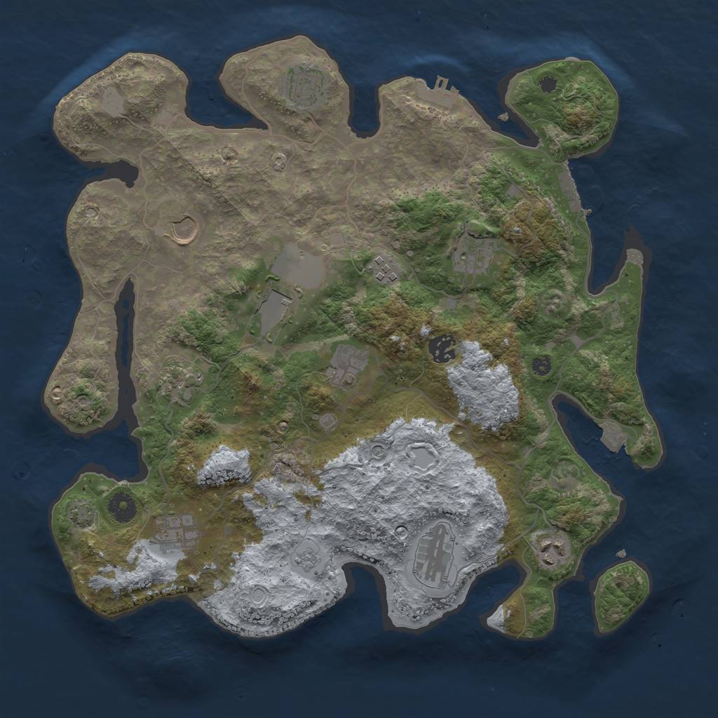 Rust Map: Procedural Map, Size: 3750, Seed: 740046, 19 Monuments