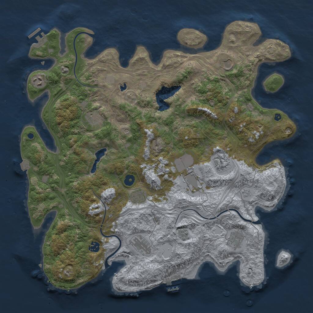 Rust Map: Procedural Map, Size: 4300, Seed: 2959992, 16 Monuments