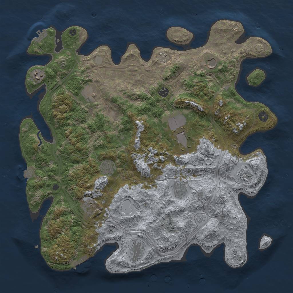 Rust Map: Procedural Map, Size: 4300, Seed: 2959992, 19 Monuments