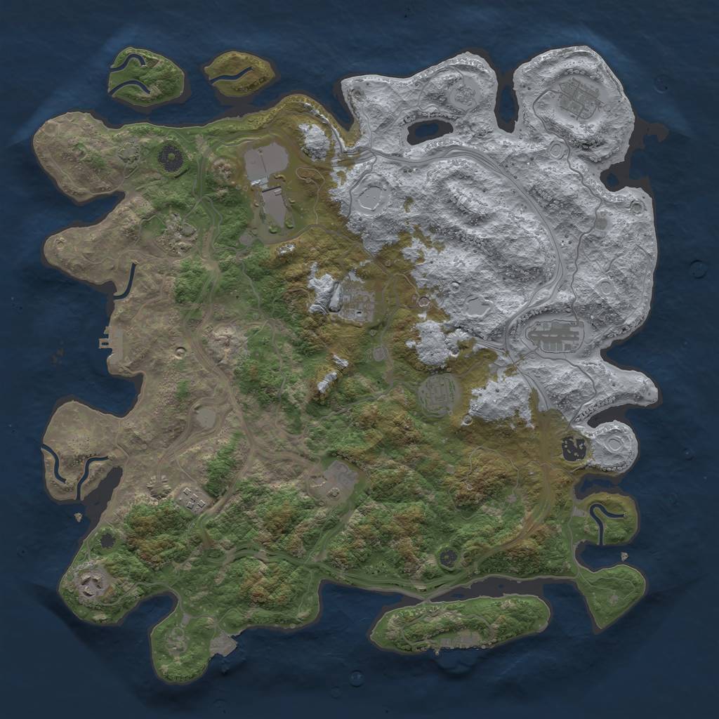 Rust Map: Procedural Map, Size: 4250, Seed: 2106826369, 18 Monuments