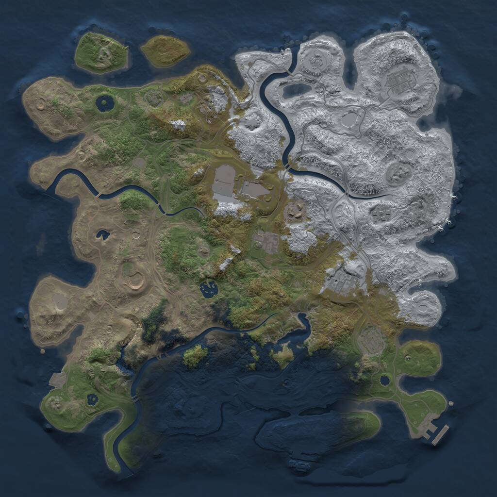 Rust Map: Procedural Map, Size: 4250, Seed: 2106826369, 16 Monuments