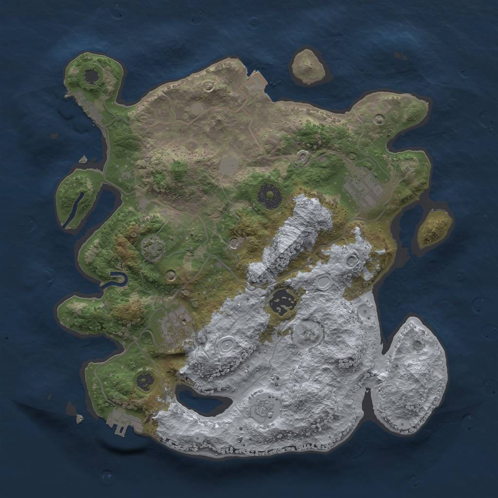 Rust Map: Procedural Map, Size: 3000, Seed: 1501026724, 11 Monuments