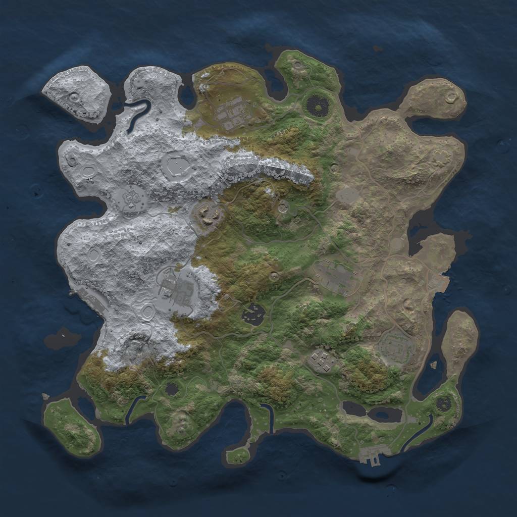 Rust Map: Procedural Map, Size: 3500, Seed: 252078735, 15 Monuments