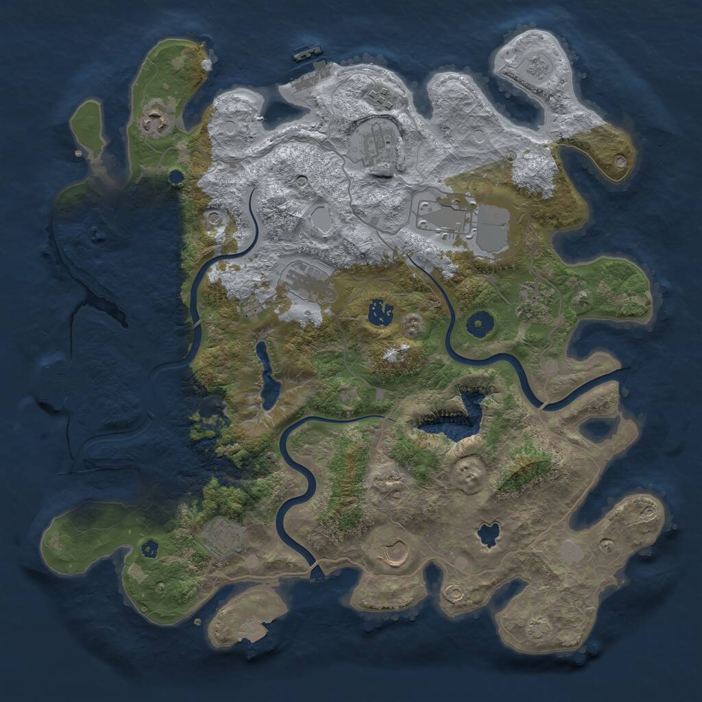 Rust Map: Procedural Map, Size: 4000, Seed: 520328853, 15 Monuments