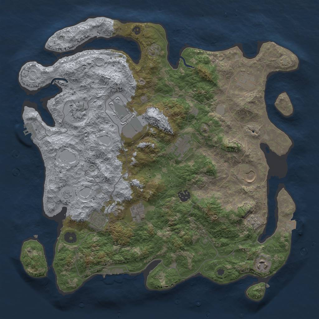 Rust Map: Procedural Map, Size: 4000, Seed: 2026869808, 18 Monuments