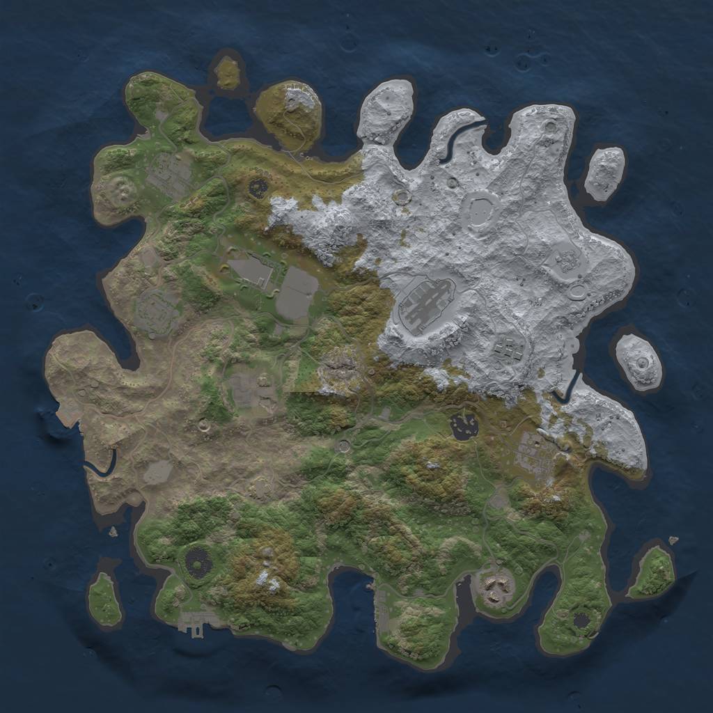 Rust Map: Procedural Map, Size: 3750, Seed: 28032024, 17 Monuments