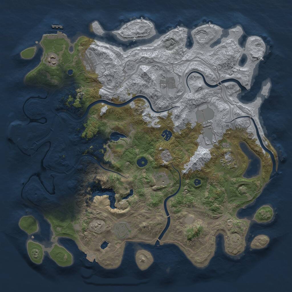 Rust Map: Procedural Map, Size: 4250, Seed: 1883307721, 15 Monuments