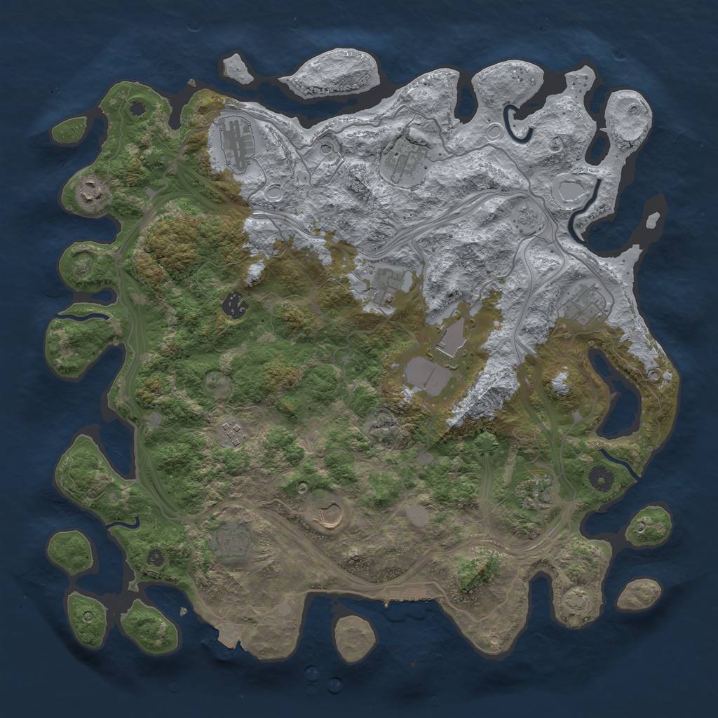 Rust Map: Procedural Map, Size: 4250, Seed: 1883307721, 18 Monuments