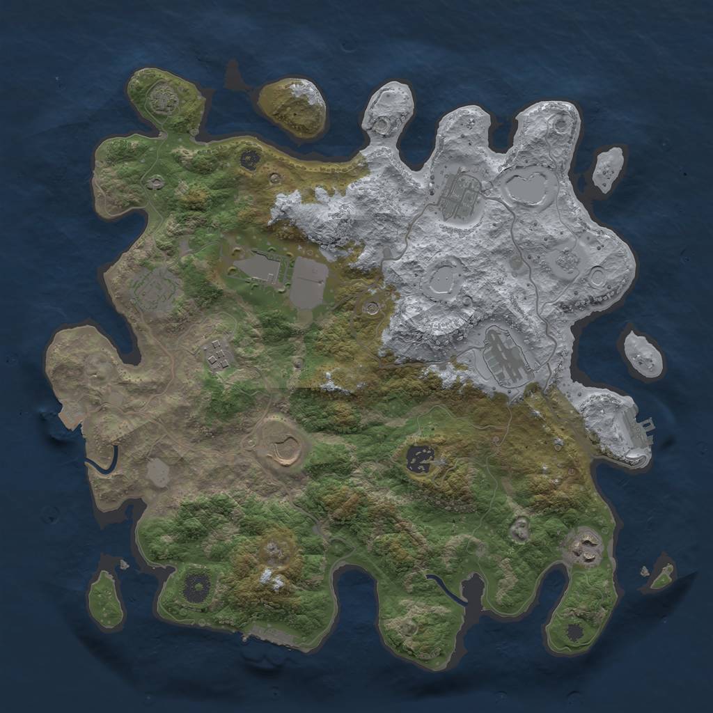 Rust Map: Procedural Map, Size: 3700, Seed: 28032024, 16 Monuments