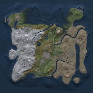 Thumbnail Rust Map: Procedural Map, Size: 3500, Seed: 869353132, 14 Monuments